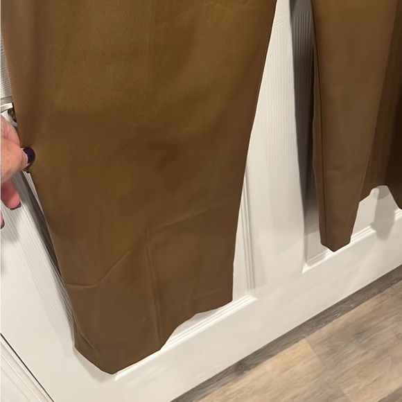 Zara women’s pleated brown wide leg trouser pants size XL NWT - Picture 6 of 12